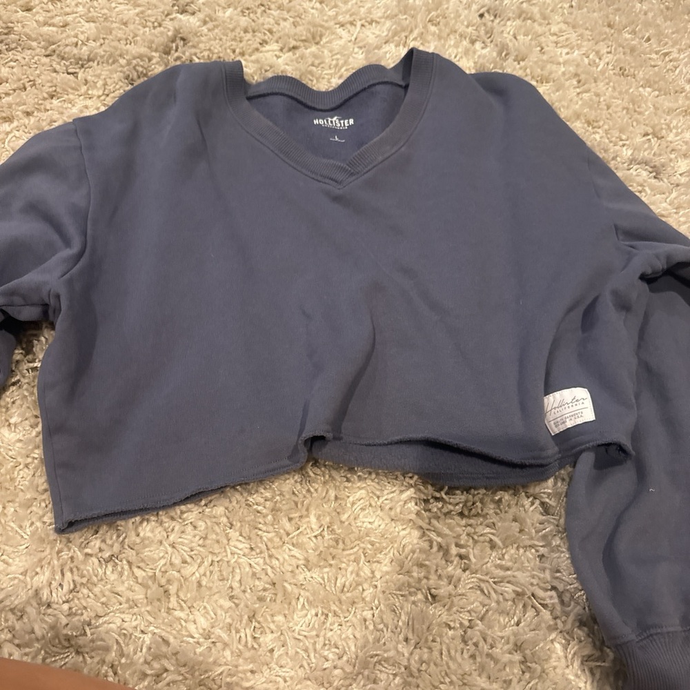 Hollister  Blue Cropped Sweatshirt